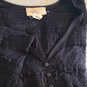 Denim&Supply black lace quarter sleeve top
